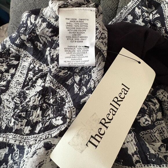 Joie Vork Drop Waist Peasant Dress Caviar Black Elephant‎ Bohemian Print Size XS - Picture 6 of 6